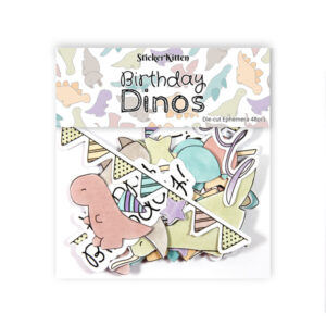 Birthday Dinos die-cut dino ephemera