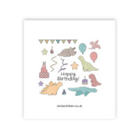 Birthday Dinos Die-Cut Ephemera - Image 2