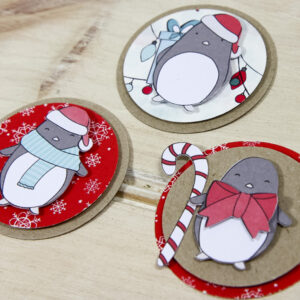 Penguins and Presents die cut toppers