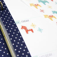 Dala Horse Stickers | Dala Horses in a planner