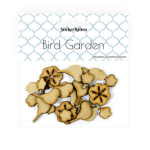 Bird Garden wooden embellishments - birds and flowers