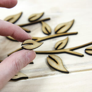 Bird Garden wooden embellishments - leaves and branches