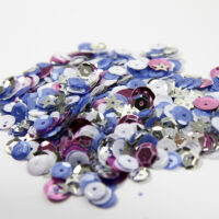Bird Garden sequins pile - pink, blue, white, silver