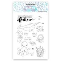 StickerKitten Mermaid Treasures stamp set - birthday fishes (cute sea creatures)