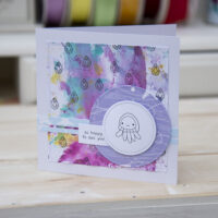 Mermaid Treasures clear photopolymer stamps - birthday fishes (cute octopus, jellyfish, narwhal)