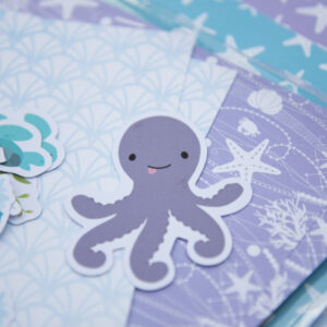 mermaid treasures paper close up cute octopus