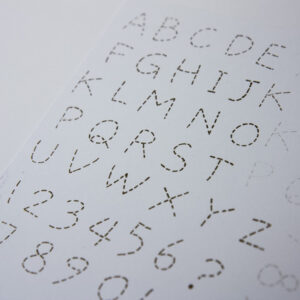 StickerKitten Alpaca Wishes Stitched Alphabet stamp set - stamped letters