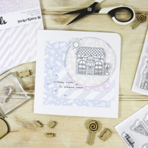 StickerKitten Sweet Pastels craft range - birthday treats sweet shop card