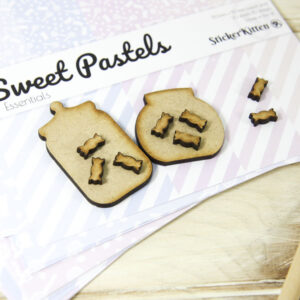 StickerKitten Sweet Pastels craft range - wooden sweets and jars