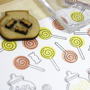 StickerKitten Sweet Pastels craft range - lollipop stamps and wooden sweet jars
