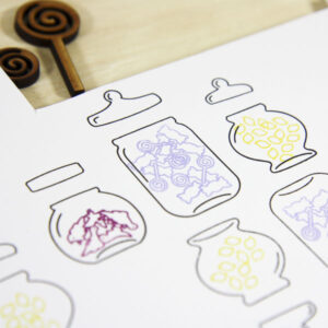 StickerKitten Sweet Pastels craft range - colourful stamped sweetie jars