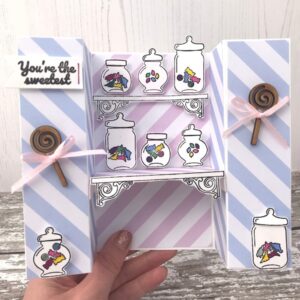 Cute 3D sweet shop card - StickerKitten Sweet Pastels craft range