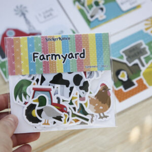 StickerKitten Farmyard Ephemera - image of toppers in pack