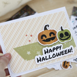 StickerKitten Halloween Ephemera - happen halloween card (pumpkin and poison apple)
