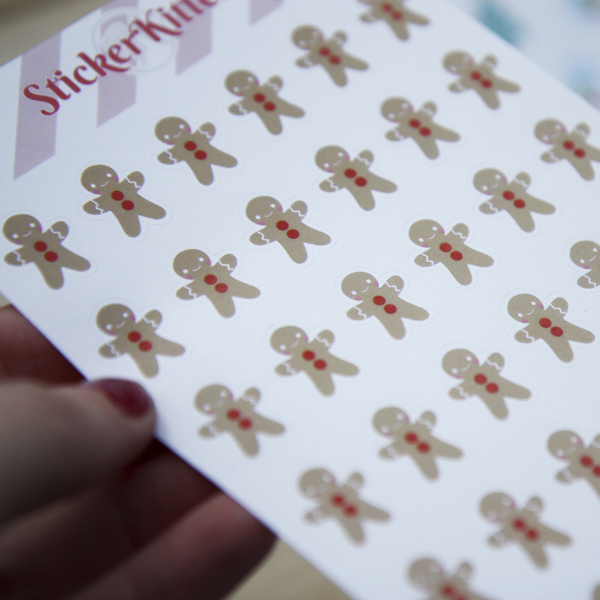 Christmas gingerbread man stickers