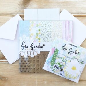 Bee Garden card making kit - beginners craft starter pack with paper, cards, toppers