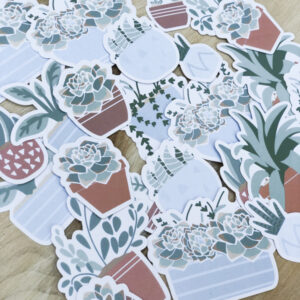 StickerKitten Succulents Ephemera Pack - plant card toppers