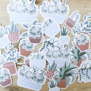 StickerKitten Succulents Ephemera Pack - plant card toppers spread