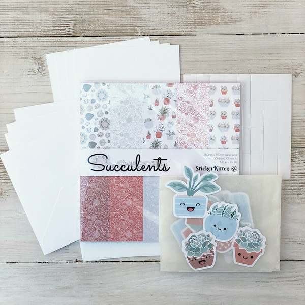 Succulents Card Kit by StickerKitten