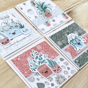 Succulents card kit - side view
