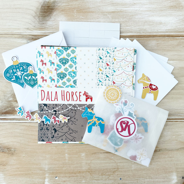 Dala Horse Christmas Card Kit by StickerKitten