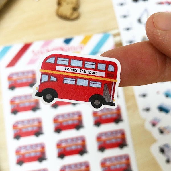 London bus sticker closeup