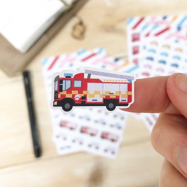 emergency vehicle stickers - fire engine