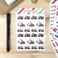 Diggers and Trucks Stickers - construction vehicle stickers