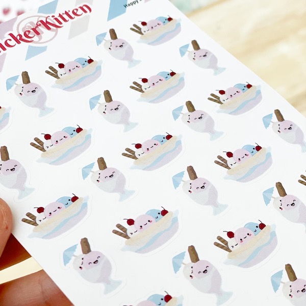 ice cream sundae stickers by stickerkitten - closeup