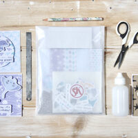 Sea Creatures card kit in a glassine bag - eco packaging
