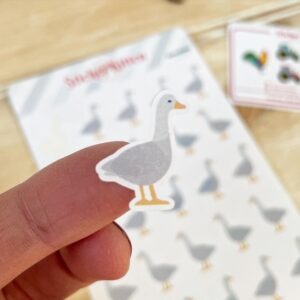 Close up of a cute goose sticker