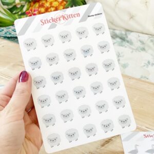 A sheet of cute sheep stickers by StickerKitten