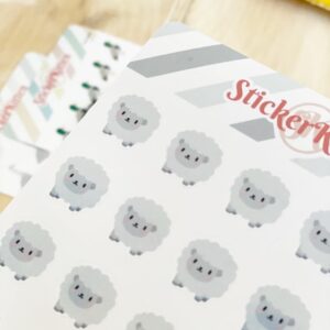 Corner sheet of cute sheep stickers