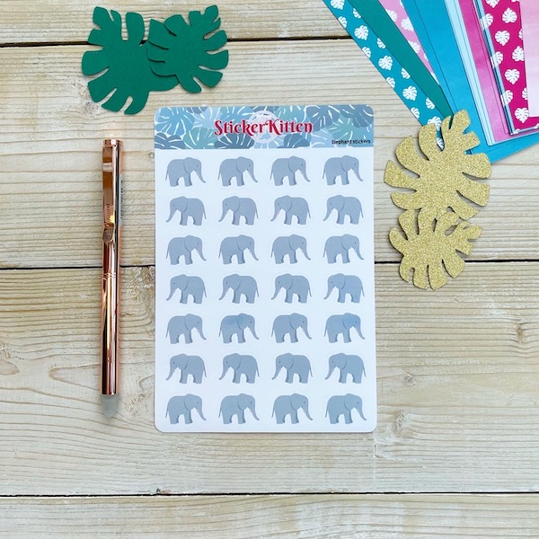 Cute elephant stickers by StickerKitten