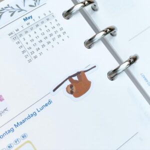 Sloth sticker planner page