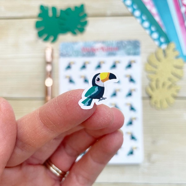 Close up of a cute toucan sticker