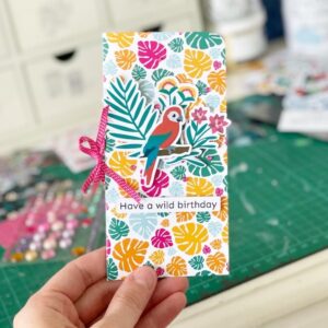 Cute parrot slimline card
