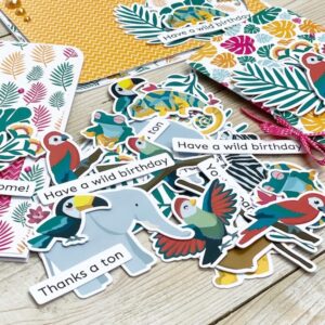 StickerKitten Jungle ephemera and colourful cards