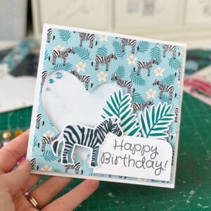 Cute zebra card - StickerKitten Jungle craft supplies