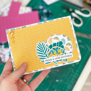 Cute chameleon card - StickerKitten Jungle craft supplies