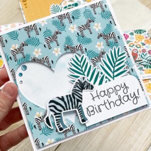 Zebra card - StickerKitten Jungle craft supplies