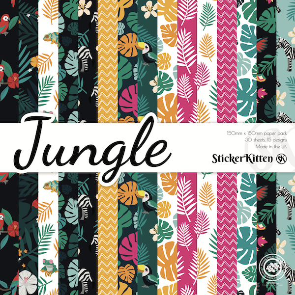 Jungle craft paper pack by StickerKitten - frontsheet