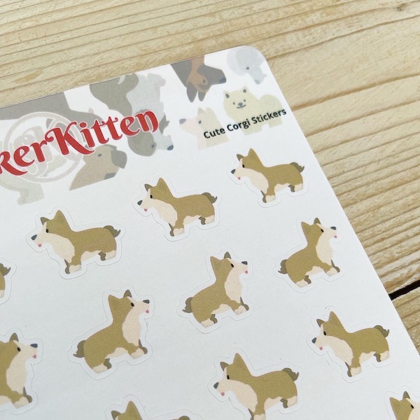 Cute Corgi Stickers - sheet of cute dog stickers by by StickerKitten
