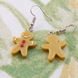 Gingerbread man earrings front and back
