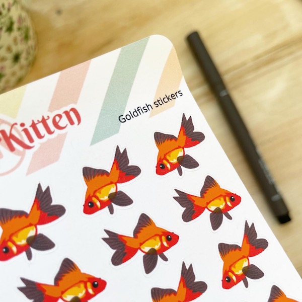 cute goldfish stickers by stickerkitten