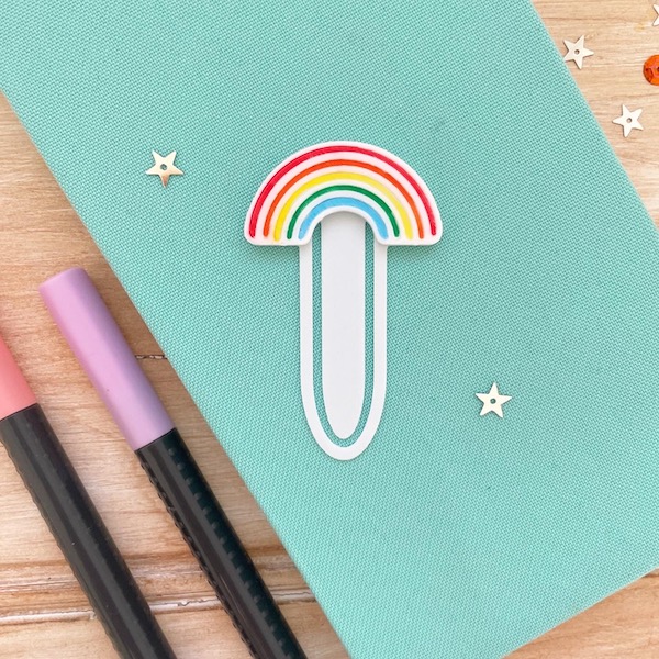 Rainbow planner clip by StickerKitten
