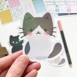 Cute Black & White Cat Sticker