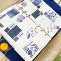 Filofax planner sticker weekly page spread, space theme
