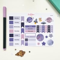 Celestial deco and functional sticker sheet by StickerKitten