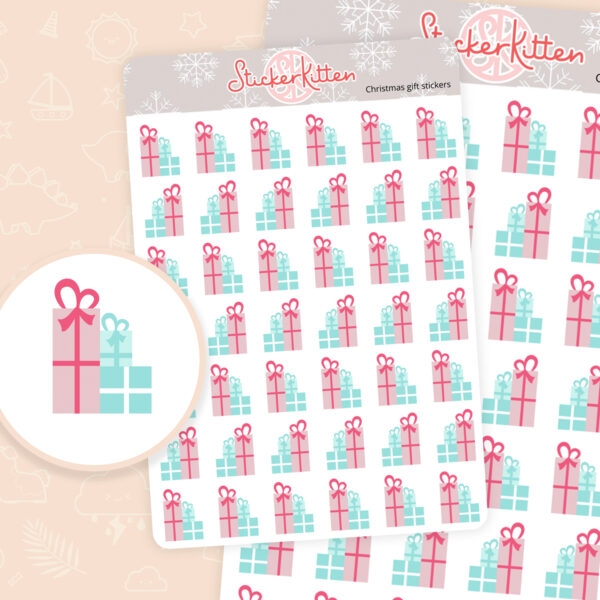 christmas gift planner stickers by stickerkitten uk